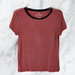 American Eagle Outfitters Stripe Pattern Crewneck T-shirt